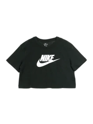 Ikona Crop T-shirt Czarno-Biały Nike