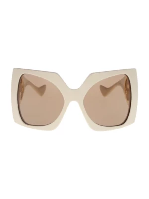 Ikoniczne okulary przeciwsłoneczne z jednolitymi soczewkami Gucci