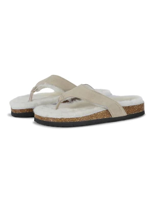 Ilse Jacobsen Skórzane japonki w kolorze beżowym rozmiar: 40