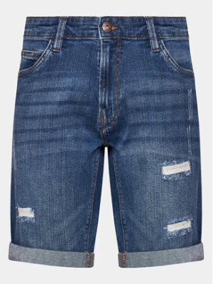 INDICODE Szorty jeansowe Kaden Holes 70-104 Niebieski Regular Fit