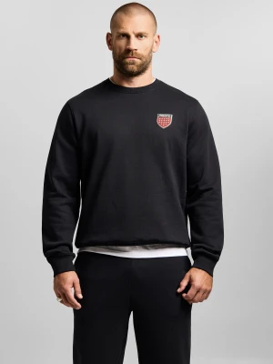 Infine bluza bez kaptura regular męska czarna Klasyk