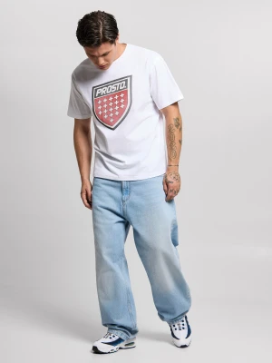 Infine t-shirt regular bawełniany męski biały PROSTO.