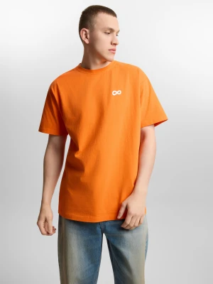Infinity D t-shirt oversize męski bawełniany pomarańczowy Klasyk