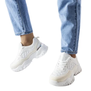 Inna Białe sneakersy ze srebrną wstawką Esquibel