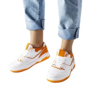 Inna Biało-pomarańczowe sneakersy Barrette białe