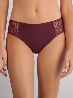 Intimissimi Bezszwowe Figi z Bawełny Elegant Silhouette Kobieta Burgundia Rozmiar