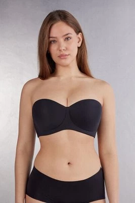 Intimissimi Biustonosz Balkonetka o Kroju Opaski Diletta z Mikrofibry Ultralight Kobieta Czarny Rozmiar