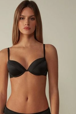 Intimissimi Biustonosz Push-Up z Jedwabiu Bellissima Kobieta Czarny Rozmiar