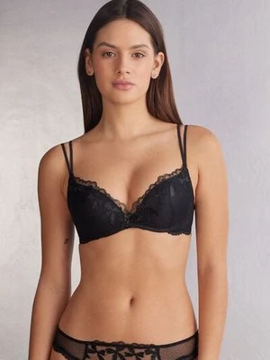 Intimissimi Biustonosz Super Push-up Gioia Frou Frou Romance Kobieta Czarny Rozmiar