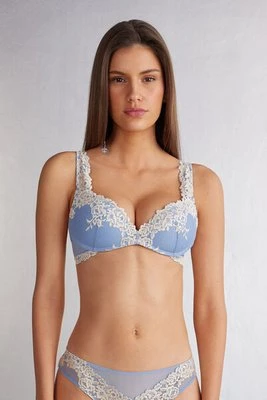 Intimissimi Biustonosz Super Push-Up Gioia Pretty Flowers Kobieta Jasnoniebieski Rozmiar