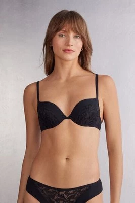 Intimissimi Biustonosz Super Push-Up Simona Delicate Pieces Kobieta Czarny Rozmiar