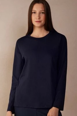 Intimissimi Bluzka Oversize z Długim Rękawem z Bawełny Superior Kobieta Niebieski Rozmiar M/L