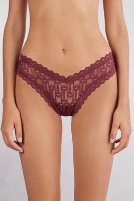 Intimissimi Brazyliany w Stylu Lat '80 Elegant Silhouette Kobieta Burgundia Rozmiar