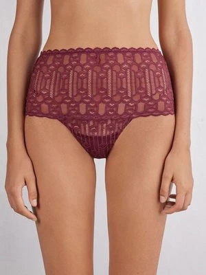 Intimissimi Figi Brazylijskie Culotte z Wysokim Stanem Elegant Silhouette Kobieta Burgundia Rozmiar