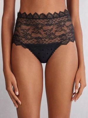 Intimissimi Figi Brazylijskie Culotte z Wysokim Stanem Winter of Love Kobieta Czarny Rozmiar