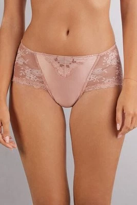 Intimissimi Figi Culotte z Wysokim Stanem Satin Meets Lace Kobieta Jasnoróżowy Rozmiar