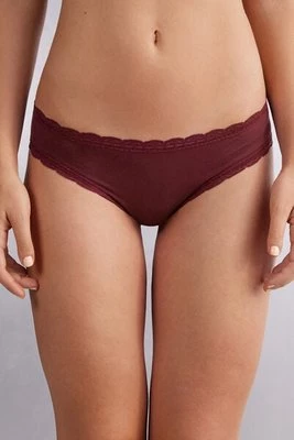 Intimissimi Figi z Bawełny i Koronki Kobieta Burgundia Rozmiar