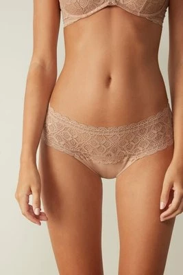 Intimissimi Figi z Wysokim Stanem z Koronki i Bawełny Kobieta Naturalny Rozmiar