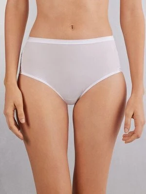 Intimissimi Figi z Wysokim Stanem z Mikrofibry Ultralight i Koronki Kobieta Biały Rozmiar