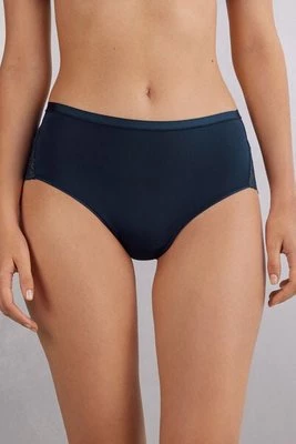 Intimissimi Figi z Wysokim Stanem z Mikrofibry Ultralight i Koronki Kobieta Niebieski Rozmiar