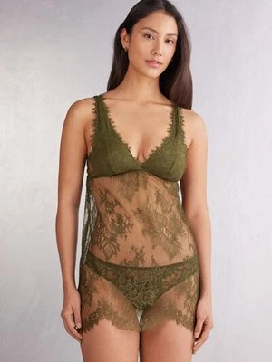 Intimissimi Halka Babydoll z Koronki Imaginary Journey Kobieta Zielony Rozmiar