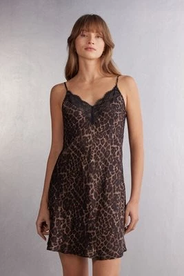 Intimissimi Halka z Satyny Wiskozowej Luxurious Leopard Kobieta Z Nadrukiem Rozmiar