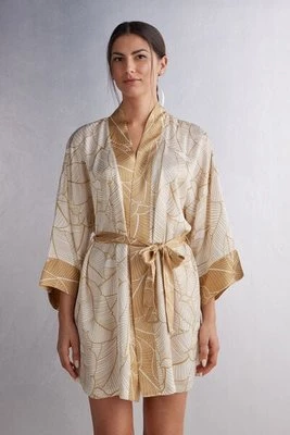 Intimissimi Kimono z Satyny Golden Hour Kobieta Biały Rozmiar M/L