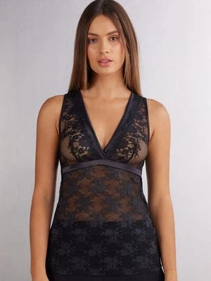 Intimissimi Koronkowa Koszulka Satin Meets Lace Kobieta Czarny Rozmiar