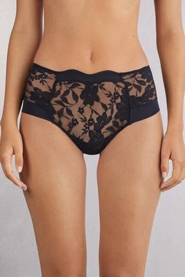 Intimissimi Koronkowe Brazyliany Culotte z Wysokim Stanem The Art of Romance Kobieta Czarny Rozmiar