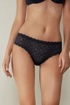 Intimissimi Koronkowe Figi Brazylijskie Culotte Kobieta Niebieski Rozmiar