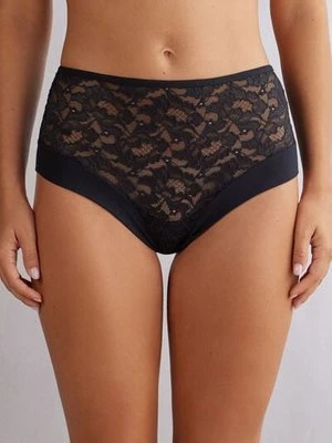 Intimissimi Koronkowe Figi Brazylijskie Culotte z Wysokim Stanem Delicate Pieces Kobieta Czarny Rozmiar