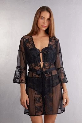 Intimissimi Koronkowe Kimono Couture de Nuit Kobieta Czarny Rozmiar S/M