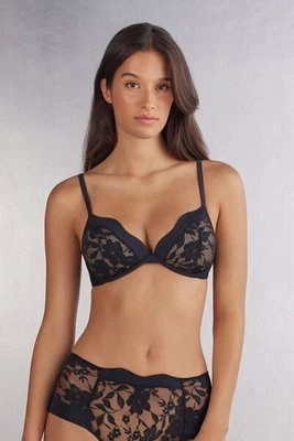 Intimissimi Koronkowy Biustonosz Push-Up Silvia The Art of Romance Kobieta Czarny Rozmiar