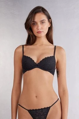 Intimissimi Koronkowy Biustonosz Super Push-Up Gioia Kobieta Czarny Rozmiar