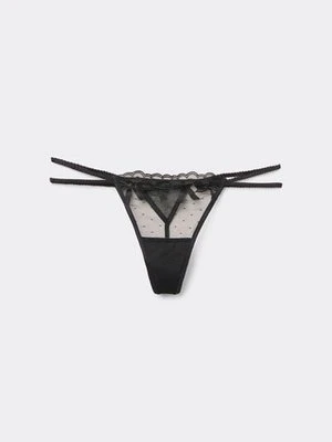 Intimissimi Stringi z Paseczkami po Bokach Frou Frou Romance Kobieta Czarny Rozmiar