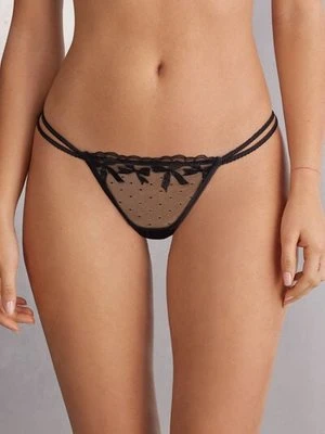 Intimissimi Stringi z Paseczkami po Bokach Frou Frou Romance Kobieta Czarny Rozmiar