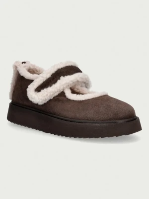 Inuikii baleriny zamszowe Shearling M.J. brązowy