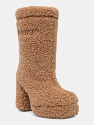 Inuikii botki Curly High Heel damskie kolor beżowy na słupku 1002.018.0011.250