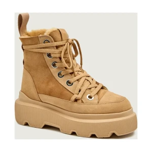 INUIKII Botki na platformie MATILDA | shearling | zamsz