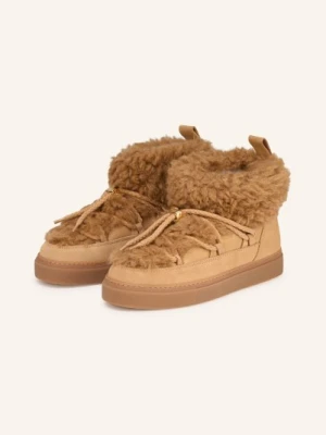 Inuikii Botki Na Platformie Teddy Low Ze Sztucznym Futrem beige