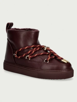Inuikii Full Leather Gloss śniegowce damskie skórzane bordowy