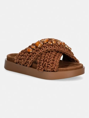 Inuikii klapki damskie Woven Stones brązowy