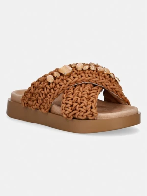 Inuikii klapki damskie Woven Stones brązowy