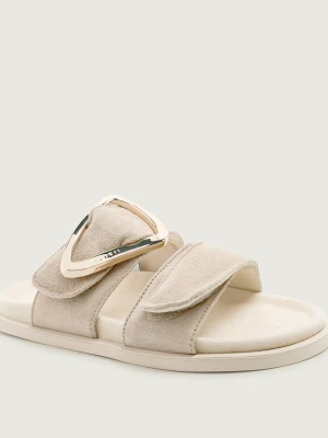 INUIKII Klapki DREAMER BUCKLE | zamsz szary
