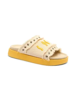 INUIKII Klapki FRAYED DENIM LOW | z dodatkiem skóry