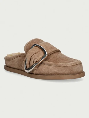 Inuikii klapki mules damskie zamszowe Shearling Mule Soft beżowy