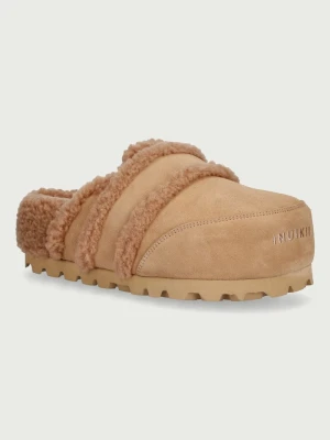 Inuikii klapki na platformie damskie zamszowe Cozy Loafer beżowy
