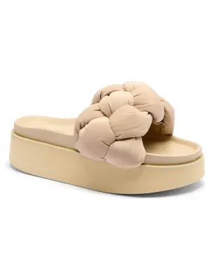 INUIKII Klapki PUFFER BRAIDED | z dodatkiem skóry