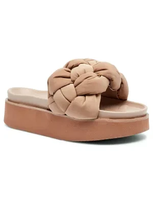 INUIKII Klapki PUFFER BRAIDED | z dodatkiem skóry