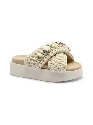 INUIKII Klapki WOVEN STONES PLATFORM | z dodatkiem skóry
